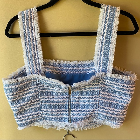 House of Harlow 1960 Tweed Top and Skort Set in Light Blue/Cream/Pink Size 12 - Picture 3 of 16